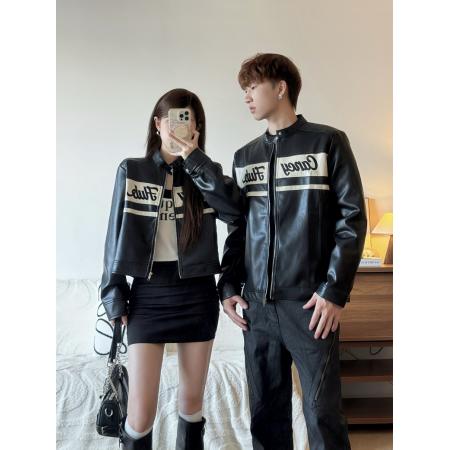 FA47864# 情侣装一长一短皮衣 服裝批發女裝批發服飾貨源