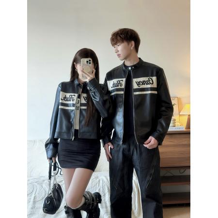 FA47864# 情侣装一长一短皮衣 服裝批發女裝批發服飾貨源