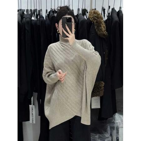 FA47877# 不规则宽松显瘦气质蝙蝠袖毛衣女秋冬新款巨好看的针织衫上衣 服裝批發女裝批發服飾貨源