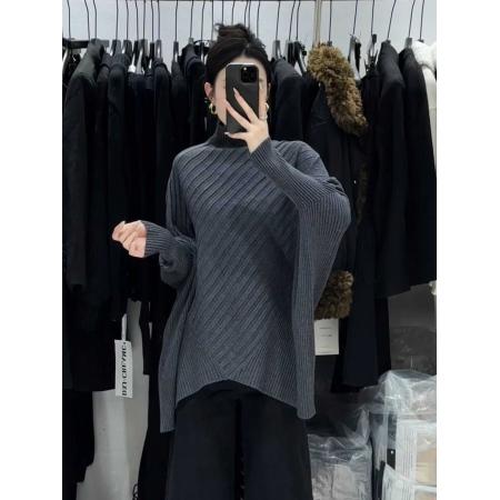 FA47877# 不规则宽松显瘦气质蝙蝠袖毛衣女秋冬新款巨好看的针织衫上衣 服裝批發女裝批發服飾貨源