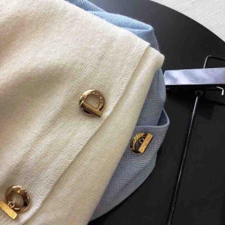 FA47881# 包芯纱新款法式小香风针织衫开衫女圆领短款小毛衣外套外搭上衣 服裝批發女裝批發服飾貨源