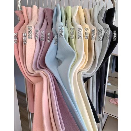 FA47899# 推荐莫兰迪色高领羊毛针织衫打底衫女秋冬新款高级感上衣 服裝批發女裝批發服飾貨源