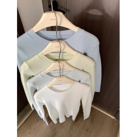 FA47901# 韩系圆领打底针织衫女秋冬洋气内搭高级感修身软糯收腰上衣 服裝批發女裝批發服飾貨源