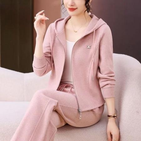 FA47902# 洋气休闲服两件套秋季新款开衫连帽卫衣显瘦运动套装女潮 服裝批發女裝批發服飾貨源