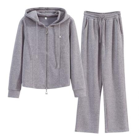 FA47902# 洋气休闲服两件套秋季新款开衫连帽卫衣显瘦运动套装女潮 服裝批發女裝批發服飾貨源