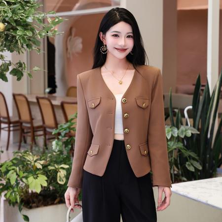 FA47916# 设计感气质职业女装西服外套秋季新款修身显瘦OL通勤百搭西装 服裝批發女裝批發服飾貨源