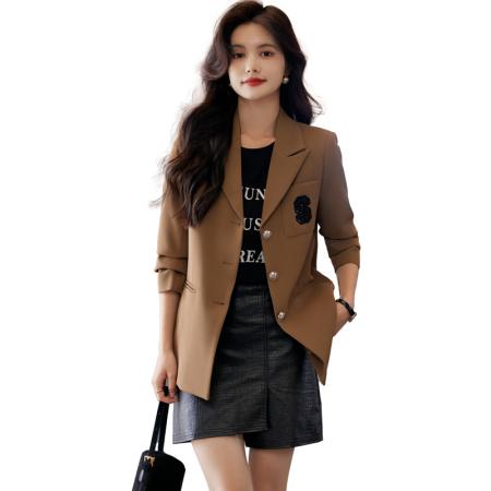 FA47921# 设计感气质职业女装西服外套秋季新款修身显瘦OL通勤百搭西装 服裝批發女裝批發服飾貨源