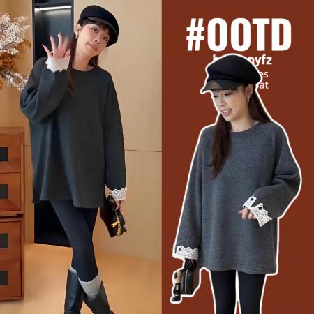 中长款开叉毛衣新款爆款秋冬款宽松慵懒风长袖上衣 服裝批發女裝批發服飾貨源