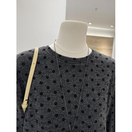 FA47967# 螺纹德绒大码300斤秋冬季韩系小花磨毛长袖宽松显瘦打底衫T恤女潮 服裝批發女裝批發服飾貨源