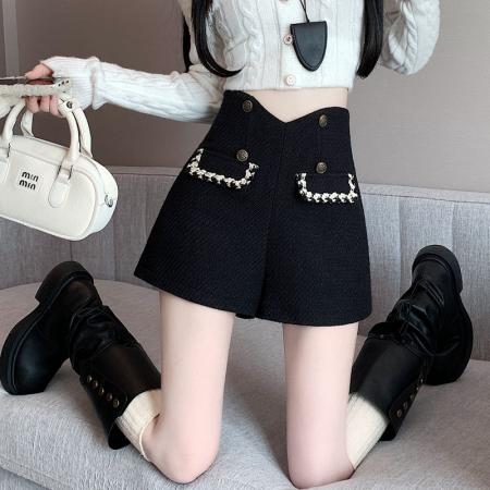 FA47972# 小香风阔腿裤短裤女外穿A字打底裤靴裤冬季高腰裤 服裝批發女裝批發服飾貨源