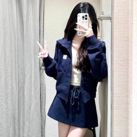 运动服套装女春秋季盐系学生休闲连帽卫衣短裙两件套 服裝批發女裝批發服飾貨源