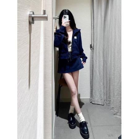 FA47975# 运动服套装女春秋季盐系学生休闲连帽卫衣短裙两件套 服裝批發女裝批發服飾貨源