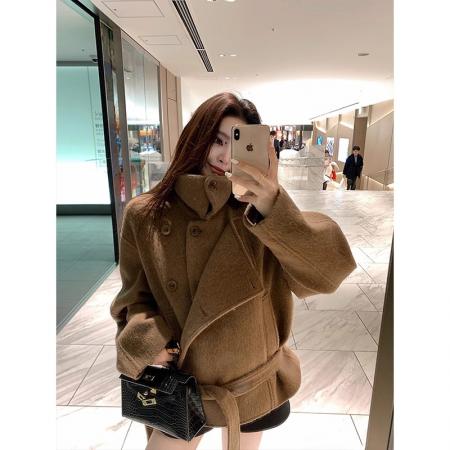 短款立领呢子大衣女秋冬装韩系轻奢名媛气质赫本风小个子毛呢外套 服裝批發女裝批發服飾貨源