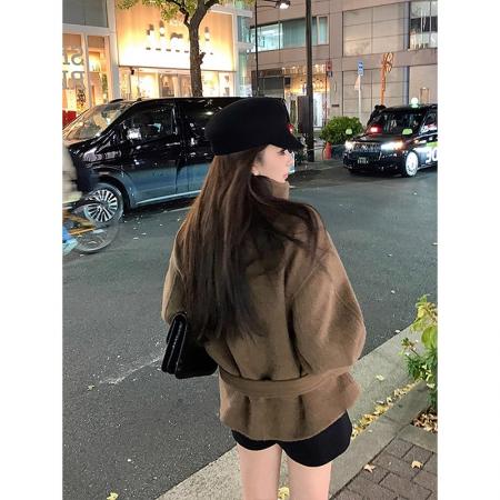 FA47977# 短款立领呢子大衣女秋冬装韩系轻奢名媛气质赫本风小个子毛呢外套 服裝批發女裝批發服飾貨源