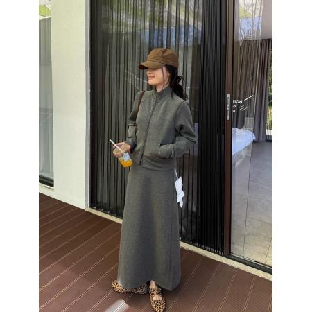 FA47992# 超火穿搭早秋洋气减龄两件套女初秋小个子时尚运动卫衣套装裙 服裝批發女裝批發服飾貨源