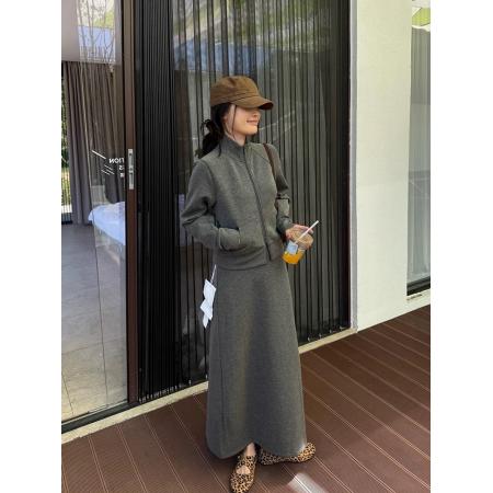 FA47992# 超火穿搭早秋洋气减龄两件套女初秋小个子时尚运动卫衣套装裙 服裝批發女裝批發服飾貨源