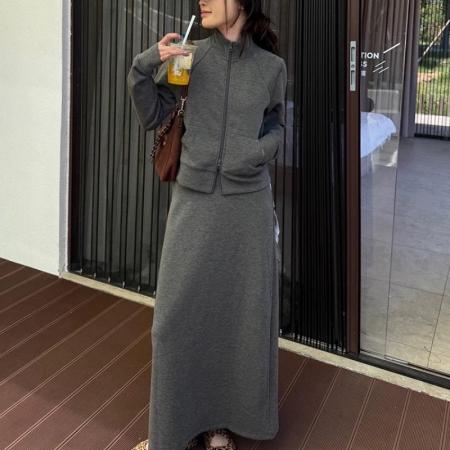 FA47992# 超火穿搭早秋洋气减龄两件套女初秋小个子时尚运动卫衣套装裙 服裝批發女裝批發服飾貨源