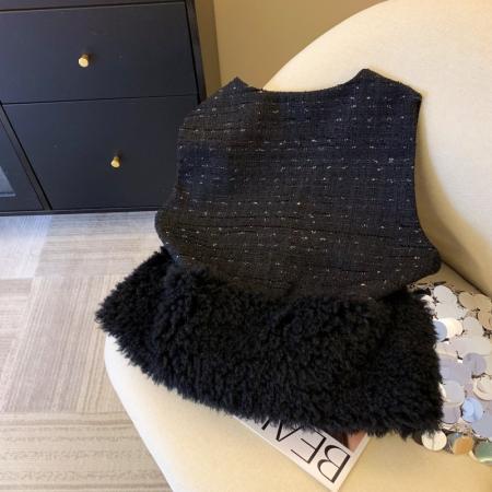 FA48063# 上韩版设计款小香风加厚马夹女秋冬高端气质马甲外套潮 服裝批發女裝批發服飾貨源