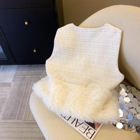 FA48063# 上韩版设计款小香风加厚马夹女秋冬高端气质马甲外套潮 服裝批發女裝批發服飾貨源