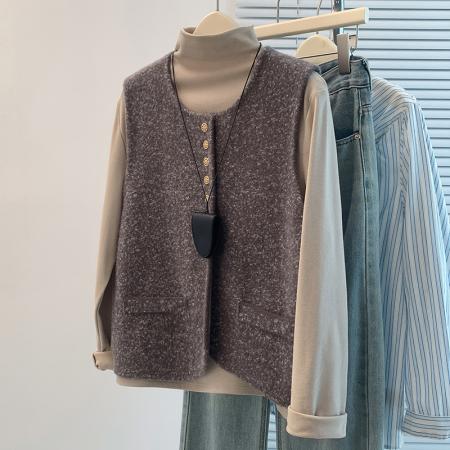 FA48065# 小香风马甲女新款春秋无袖外套今年流行爆款马夹背心坎肩 服裝批發女裝批發服飾貨源