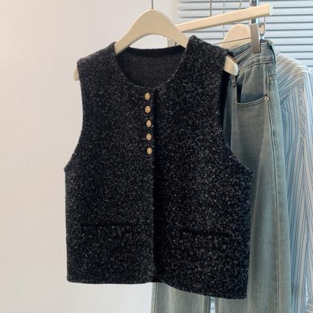 FA48065# 小香风马甲女新款春秋无袖外套今年流行爆款马夹背心坎肩 服裝批發女裝批發服飾貨源