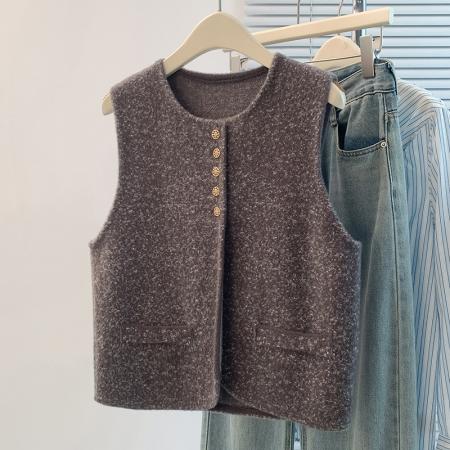 FA48065# 小香风马甲女新款春秋无袖外套今年流行爆款马夹背心坎肩 服裝批發女裝批發服飾貨源