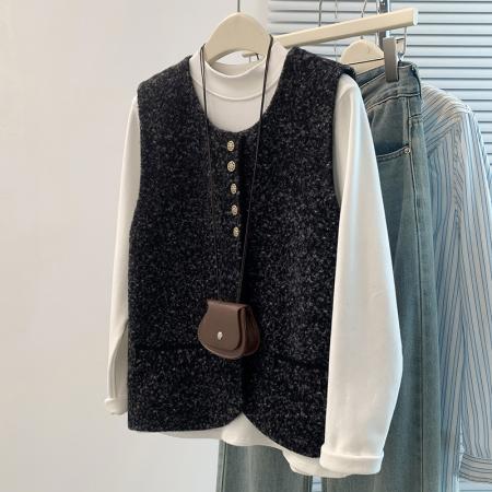 FA48065# 小香风马甲女新款春秋无袖外套今年流行爆款马夹背心坎肩 服裝批發女裝批發服飾貨源