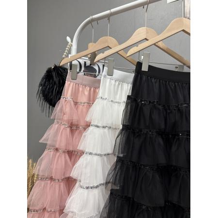 FA48089# 秋冬新款韩系超仙绝美纱裙多层荷叶边蛋糕裙小众设计感长裙 服裝批發女裝批發服飾貨源