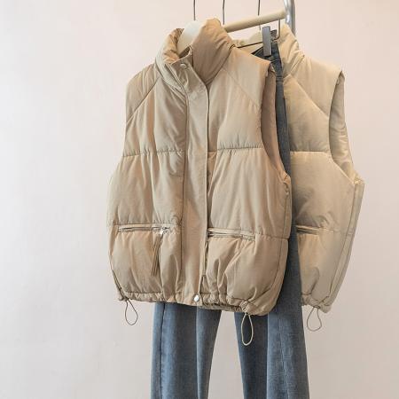 FA48103# 设计感羽绒棉马甲冬季新款减龄显洋气百搭马夹棉服外套女 服裝批發女裝批發服飾貨源