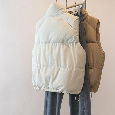 FA48103# 设计感羽绒棉马甲冬季新款减龄显洋气百搭马夹棉服外套女 服裝批發女裝批發服飾貨源