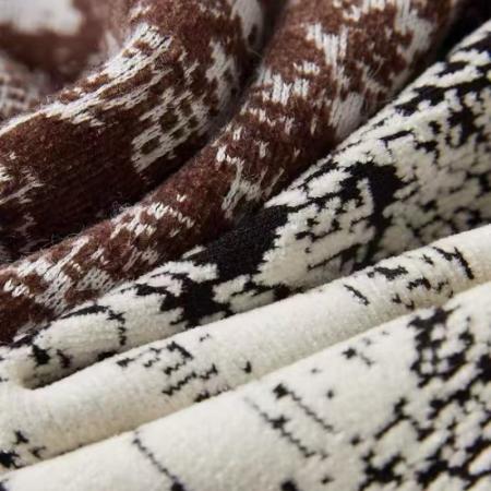 FA48130# 雪尼尔印花半身裙女秋冬新款新中式气质直筒裙复古高级感 服裝批發女裝批發服飾貨源