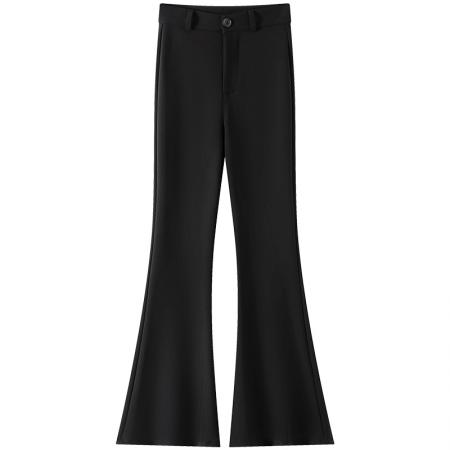 FA48135# 安克拉红加绒加厚条绒微喇叭裤韩版高腰显瘦休闲裤长裤女 服裝批發女裝批發服飾貨源