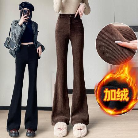 FA48137# 秋冬新款韩版高腰显瘦微喇叭裤百搭休闲西装裤长裤女 服裝批發女裝批發服飾貨源
