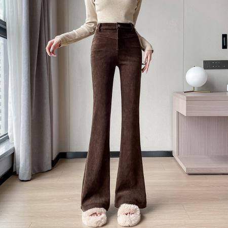 FA48137# 秋冬新款韩版高腰显瘦微喇叭裤百搭休闲西装裤长裤女 服裝批發女裝批發服飾貨源