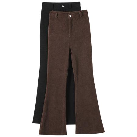 FA48137# 秋冬新款韩版高腰显瘦微喇叭裤百搭休闲西装裤长裤女 服裝批發女裝批發服飾貨源