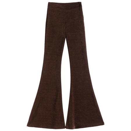 FA48138# 秋冬加绒韩版高腰显瘦垂感加长拖地大喇叭裤阔腿休闲长裤 服裝批發女裝批發服飾貨源