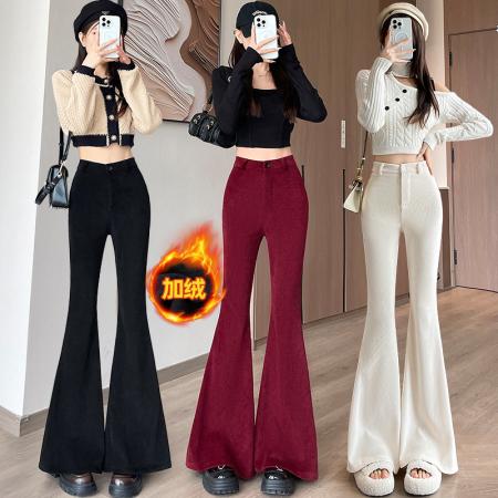 FA48139# 秋冬新款韩版高腰显瘦微喇叭裤百搭休闲西装裤长裤女 服裝批發女裝批發服飾貨源