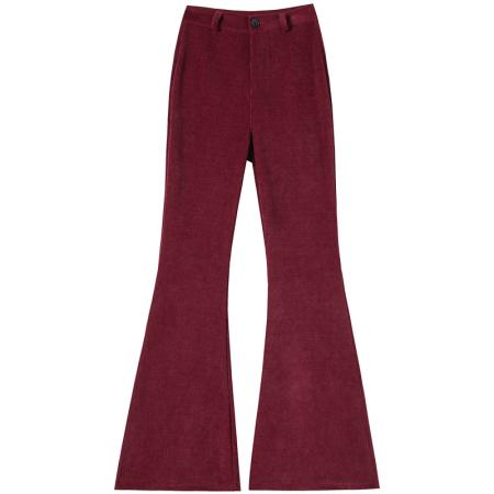 FA48139# 秋冬新款韩版高腰显瘦微喇叭裤百搭休闲西装裤长裤女 服裝批發女裝批發服飾貨源