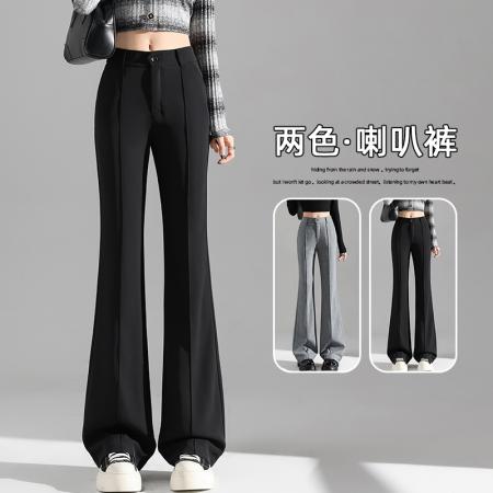 FA48141# 西装微喇叭裤女秋新款小个子马蹄裤高腰显瘦裤垂感裤子 服裝批發女裝批發服飾貨源