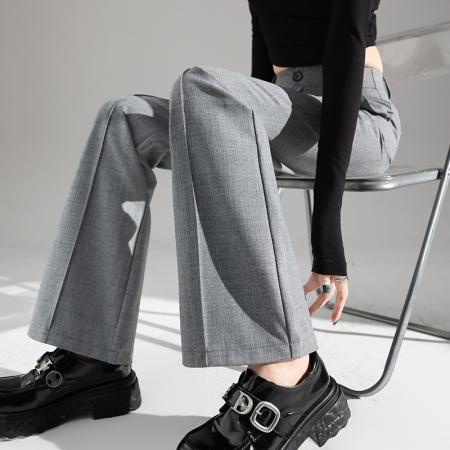 FA48141# 西装微喇叭裤女秋新款小个子马蹄裤高腰显瘦裤垂感裤子 服裝批發女裝批發服飾貨源