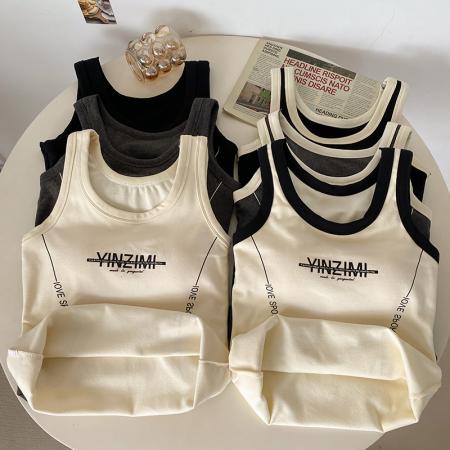 FA48142# 大码德绒保暖背心简约款运动背心固定杯免文胸速热内搭打底衫 服裝批發女裝批發服飾貨源