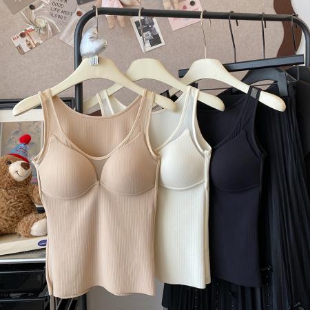 FA48143# 大码秋冬磨毛绒保暖美背圆领网纱聚拢防外扩内衣内搭长打底衫 服裝批發女裝批發服飾貨源