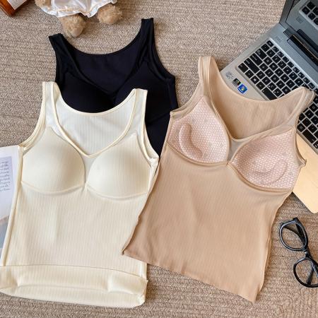 FA48143# 大码秋冬磨毛绒保暖美背圆领网纱聚拢防外扩内衣内搭长打底衫 服裝批發女裝批發服飾貨源