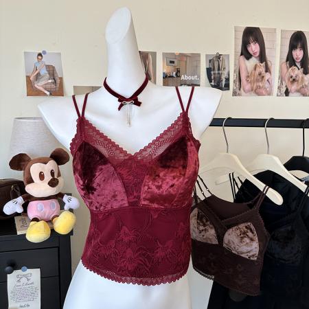 FA48148# 大码秋冬加厚磨绒保暖美背内衣免文胸内搭聚拢防外扩打底吊带 服裝批發女裝批發服飾貨源