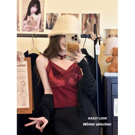 FA48148# 大码秋冬加厚磨绒保暖美背内衣免文胸内搭聚拢防外扩打底吊带 服裝批發女裝批發服飾貨源