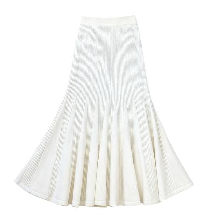 FA48188# 针织鱼尾裙半身裙秋冬女新款高腰修身气质冬裙垂坠感a字长裙 服裝批發女裝批發服飾貨源