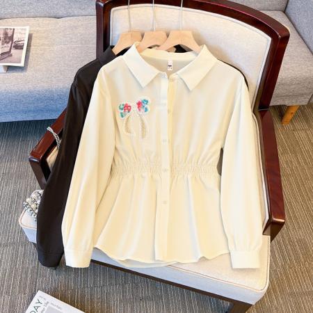 FA48191# 跨境专供东南亚爆款刺绣长袖衬衫女早秋新款复古文艺百搭上衣 服裝批發女裝批發服飾貨源