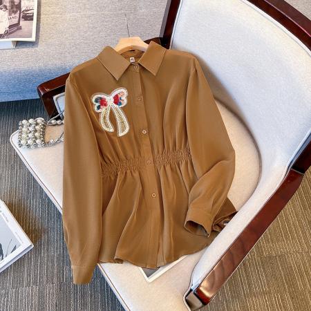 FA48191# 跨境专供东南亚爆款刺绣长袖衬衫女早秋新款复古文艺百搭上衣 服裝批發女裝批發服飾貨源