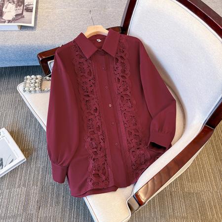 FA48192# 跨境专供东南亚爆款国风衬衫秋季新款休闲宽松圆领轻国风衬衣 服裝批發女裝批發服飾貨源