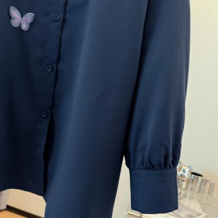 FA48197# 跨境专供早春秋新款法式洋气重工立体蝴蝶刺绣宽松长袖衬衫女 服裝批發女裝批發服飾貨源